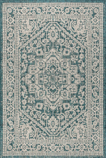 Sinjuri Medallion Textured Weave Indoor/outdoor Area Rug